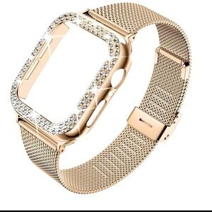 COPY - Diamond Case+Metal Strap iWatch Band Stainless Steel Bracelet For Apple
